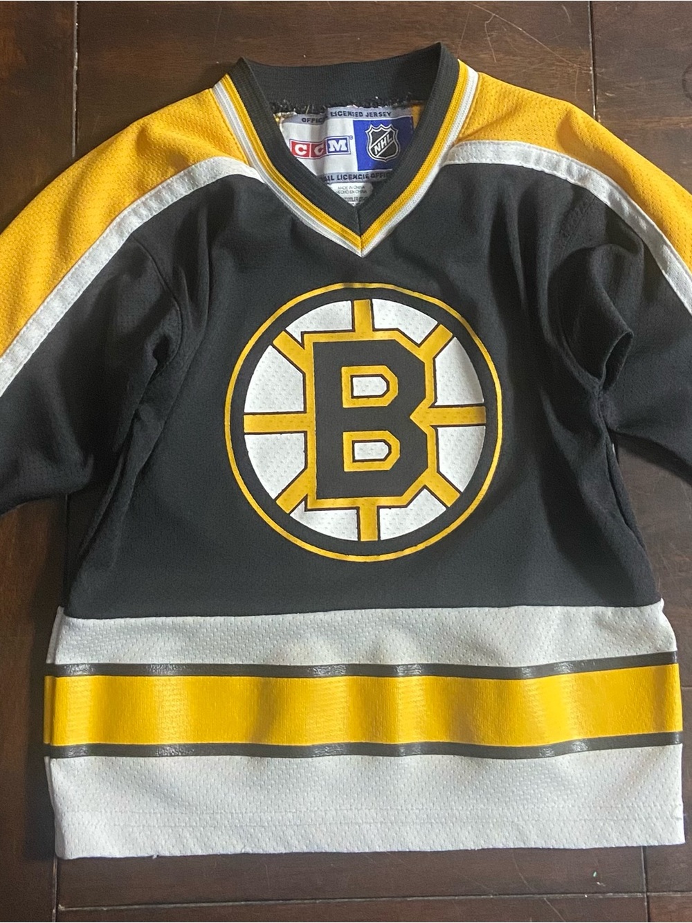 CCM Kids Boston Bruins Black and Yellow Hockey Jersey